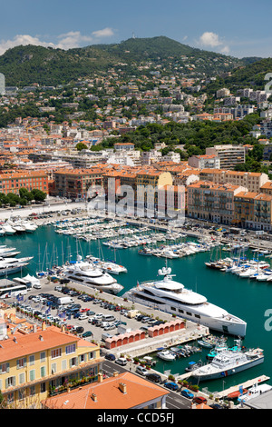 Nice harbour on the Mediterranean coast in southern France. Stock Photo