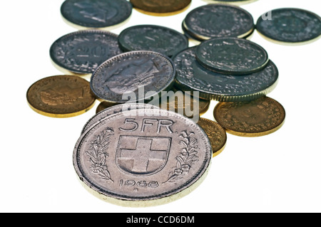 Currency of Switzerland Franken and Rappen Stock Photo