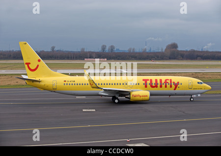 TUIfly Boeing 737, Dusseldorf International airport, Germany. Stock Photo