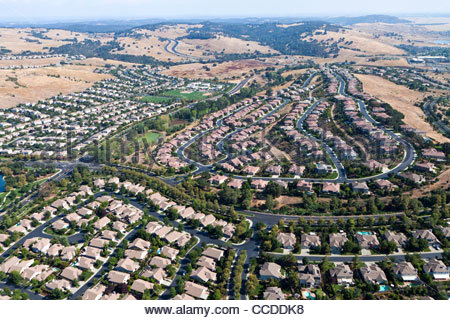 Aerial view of a suburb, El Dorado Hills, California, USA, North Stock