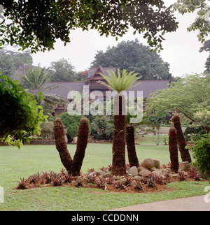 Travel Photography - Malacca Sultanate Palace Istana Kesultanan Melaka gardens in Melaka in Malaysia Southeast Asia Far East. Stock Photo