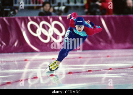 Bonnie Blair USA competing at the 1994 Olympic Winter Games, Lillehammer, Norway. Stock Photo