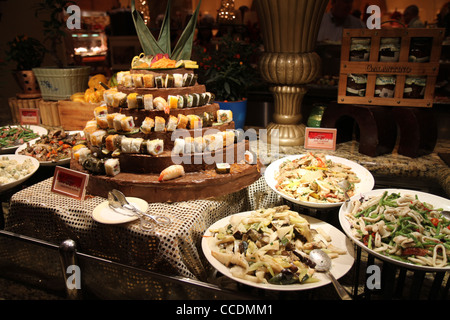 Christmas Eve oriental buffet at the Kaleidoscope restaurant at the Atlantis in Dubai. Stock Photo