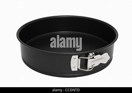 Detailansicht einer schwarzen leeren Springform | Detail photo of a black empty springform pan Stock Photo