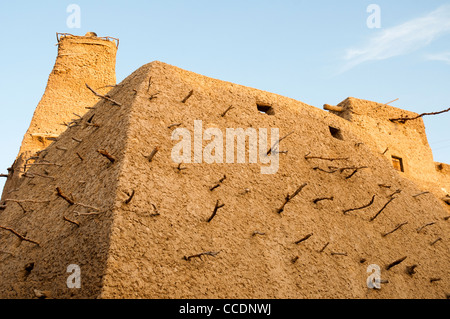 Mosque in the ruined mudbrick fortress town of Shali, Siwa, Egypt Stock Photo