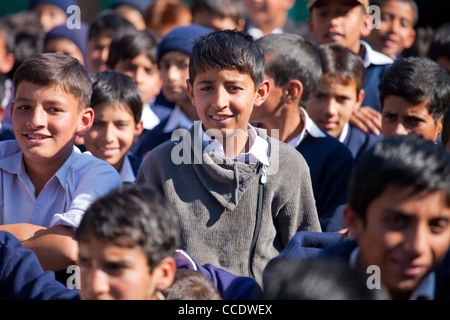 Assembly at a Government School in Murree, Punjab Province, Pakistan Stock Photo
