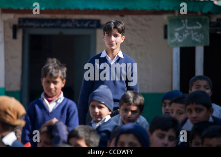 Schoolboy at a Government school in Murree, Punjab Province, Pakistan Stock Photo