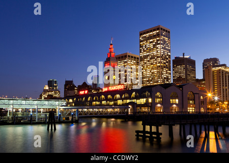 Port of San Francisco at night Stock Photo