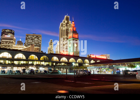 Port of San Francisco at night Stock Photo