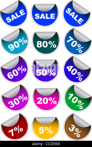 Vector Set of sale labels badges and discount stickers Stock Photo