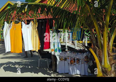 Clothes stall on the beach, St. Johns, Antigua, Leeward Islands, Caribbean, West Indies. Stock Photo