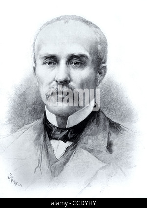 Portrait of Georges Benjamin Clemenceau (1841-1929) French Journalist & Statesman. Prime Minister of France 1906-09 and 1917-20. Vintage Illustration or Engraving Stock Photo