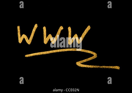 WWW internet conception text over black Stock Photo