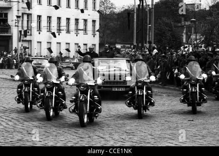 State visit of the Soviet party leader Leonid Brezhnev in East Berlin 1973. Stock Photo