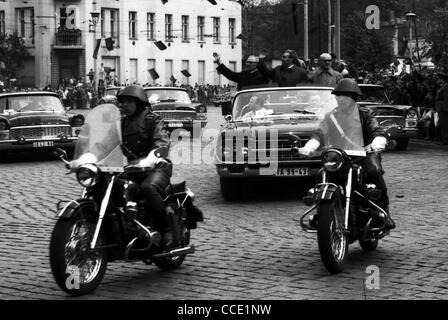 State visit of the Soviet party leader Leonid Brezhnev in East Berlin 1973. Stock Photo