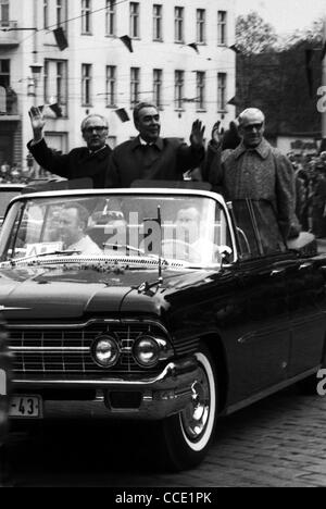 State visit of the Soviet party leader Leonid Brezhnev in East Berlin 1973. Stock Photo