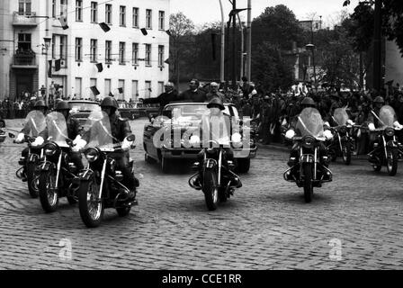 State visit of the Soviet party leader Leonid Brezhnev in East Berlin 1973. Stock Photo