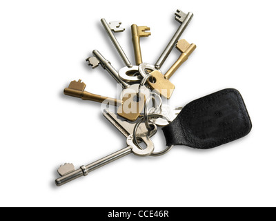 A Bunch of keys with key fob Stock Photo
