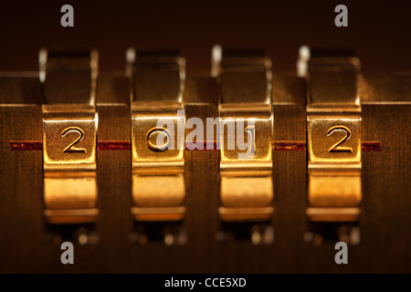 Combination lock with 2012 number. Stock Photo