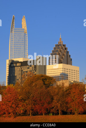 Midtown Atlanta, Georgia viewed from Piedmont Park in the autumn. Stock Photo