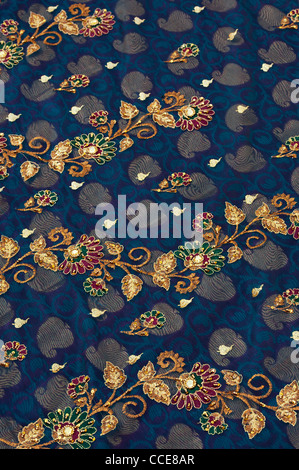 Traditional Indian Silk Sari pattern Stock Photo