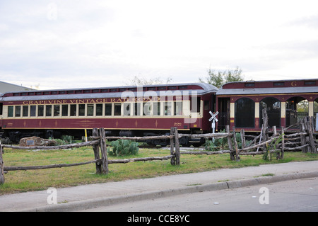Vintage Grapevine train, Stockyards, Fort Worth, Texas, USA Stock Photo