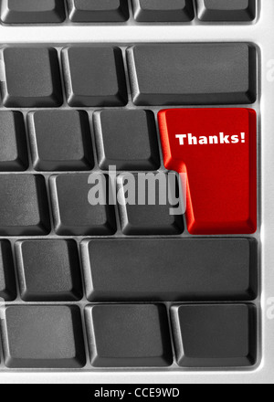 Computer keyboard concept with key Thanks Stock Photo