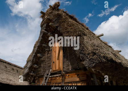 Traditional thatched roof building in Shirakawa go Unesco World Heritage Site Japan Stock Photo