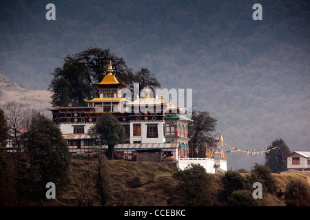 India, Arunachal Pradesh, Tawang, Khinmey Nyingma Monastery on ridge on outskirts of town Stock Photo