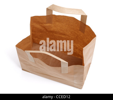 Recycled paper bag from above Stock Photo