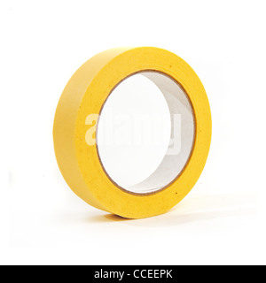 Large roll of masking or duct tape over a white background Stock Photo