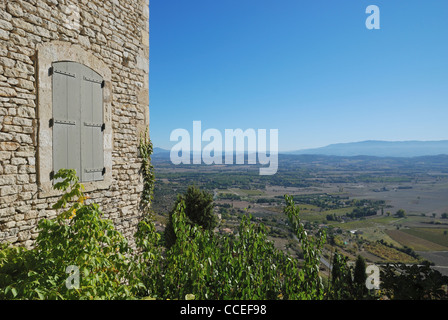 A view from the hilltop village of Gordes in the Luberon area of Vaucluse, Provence, France. Stock Photo