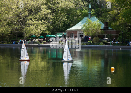 Conservatory Water in Central Park, New York City Stock Photo
