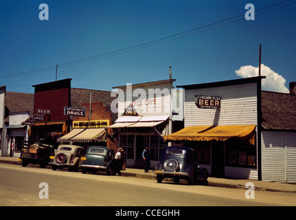 On main street of Cascade, Idaho, 1941 Stock Photo