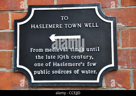 Town Hall direction sign, High Street, Haslemere, Surrey, England, United Kingdom Stock Photo