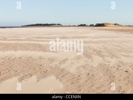 Wind blown sand on Wells beach on a Winter's afternoon in Norfolk England Stock Photo