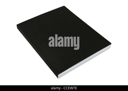black soft back thick casebound book isolated on a white background Stock Photo