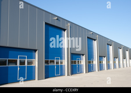 Industrial Unit with roller shutter doors Stock Photo