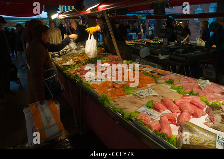 Pescheria the Rialto seafood market San Polo sestiere district Venice the Veneto region northern Italy Europe Stock Photo