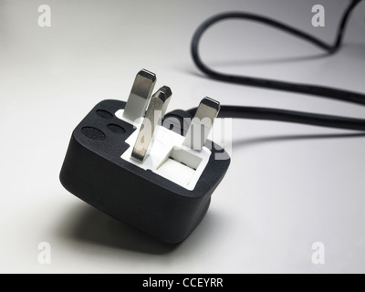 A three pin electrical plug Stock Photo