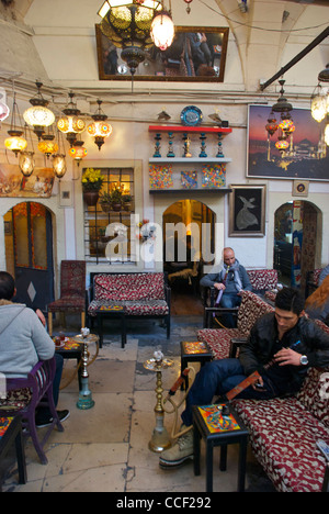 Tea and hookah lounge, Istanbul, Turkey, Dec 2011 Stock Photo