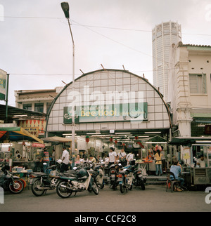 Hawker stall food centre in George Town in Penang Island in Malaysia in Far East Southeast Asia. Stock Photo