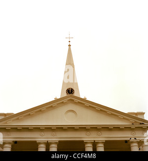 The front of St. Georges Church in George Town in Penang Island in Malaysia in Far East Southeast Asia. Stock Photo
