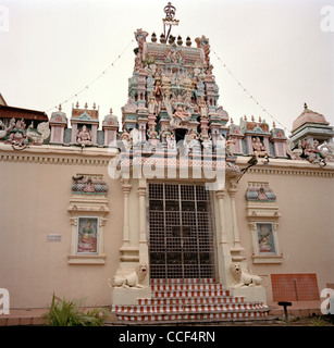 Sri Mariamman Hindu Temple in Queen Street Little India in George Town in Penang Island in Malaysia in Far East Southeast Asia. Architecture Building Stock Photo