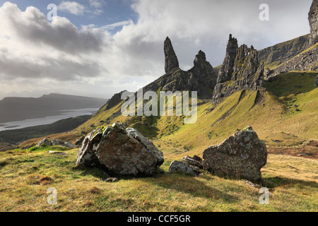 The Old Man of Storr on the Trotternish Ridge on the Isle of Skye, ScotlanD Stock Photo