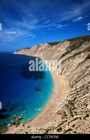 Platia Ammos beach in Kefalonia island, Ionian Sea, Greece Stock Photo