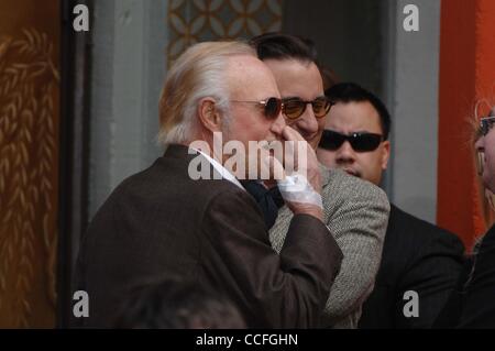 Jan. 5, 2011 - Hollywood, California, U.S. - James Caan and Andy Garcia during a ceremony honoring Robert Duvall with a Hand and Footprints in cement, in front of the world famous Grauman's Chinese Theatre, on January 5, 2010, in Los Angeles.. 2011.K66462mge(Credit Image: Â© Michael Germana/Globe Ph Stock Photo