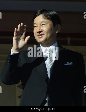 Dec. 23, 2010 - Tokyo, Japan - Crown Prince Naruhito greets the well-wishers gathered to celebrate Emperor Akihito's birthday at the Imperial Palace on December 23, 2010 in Tokyo, Japan. Today the Emperor celebrates his 77th birthday. (Credit Image: © Koichi Kamoshida/Jana Press/ZUMAPRESS.com) Stock Photo