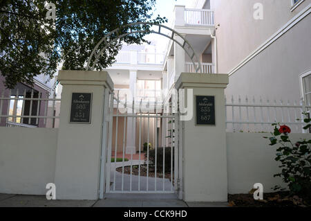 Dec 03, 2010 - Celebration, Florida, U.S. - The entry gate stands outside the condo building where Matteo Patrick Giovanditto was murdered in Celebration, Fla. This idyliic town that Disney built in 1996 has been shattered by its first murder, which happened sometime over the Thanksgiving weekend. S Stock Photo