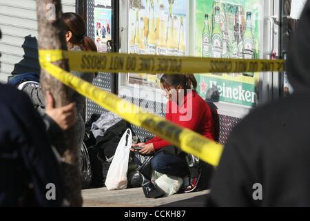 Nov 28, 2010 - Bronx, New York, U.S. - Fire victim in the Bronx building on  East 169th. St. where a man died and left homeless hundreds of people. (Credit Image: © Mariela Lombard/ZUMApress.com) Stock Photo